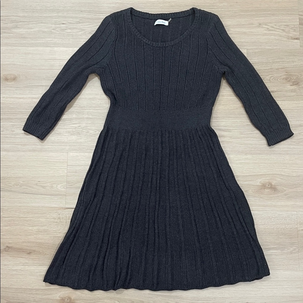 Calvin Klein Dark Gray Long Sleeve Dress